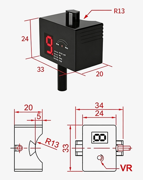 Digital capacitive water level sensor dimensions