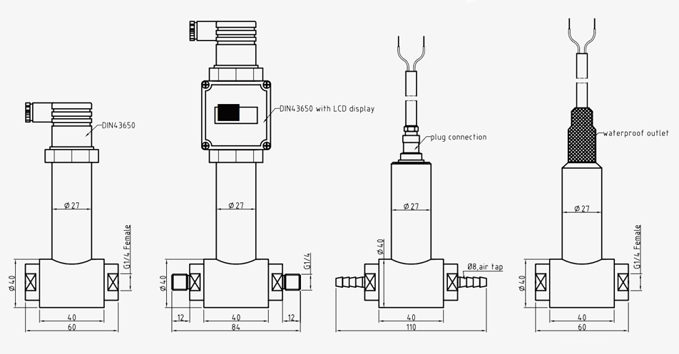 Digital differential pressure sensor dimension