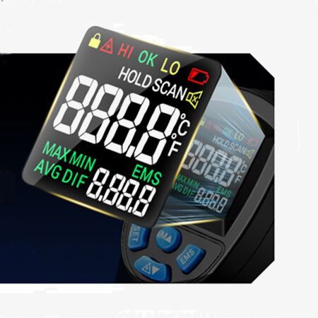 Digital infrared thermometer detail