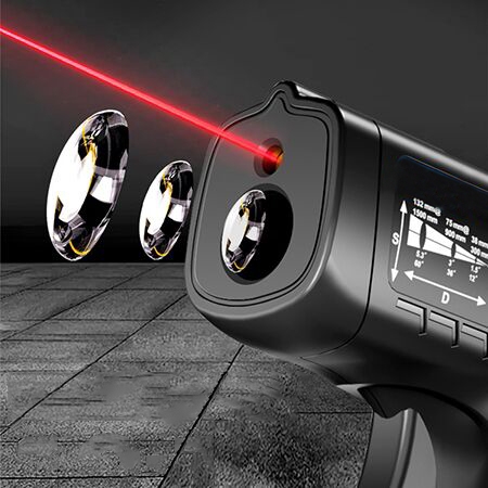 Digital infrared thermometer detail