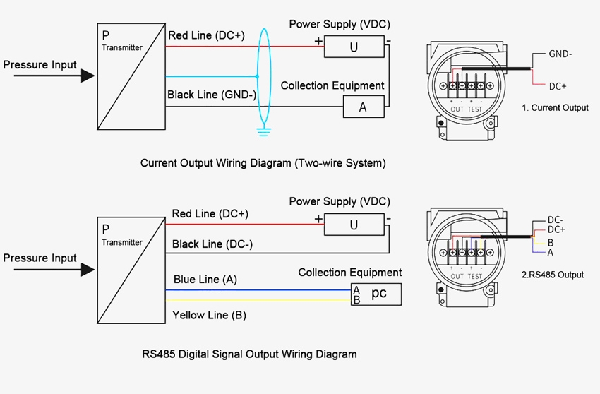 Digital pressure transmitter wiring diagram