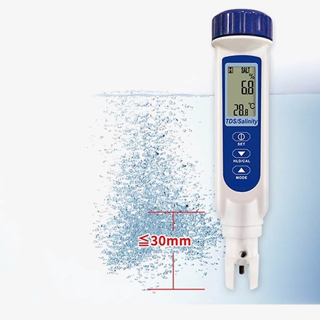 Digital salinity meter detail