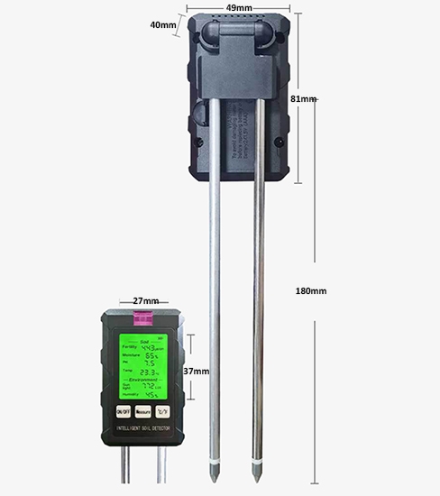 Digital soil moisture meter size