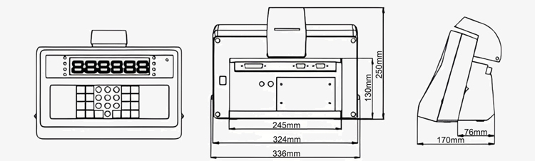 Digital weighing scale indicator size