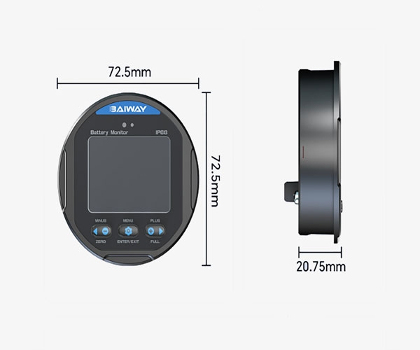 Electric Battery Capacity Indicator Dimensions