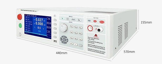 Electrical safety tester size