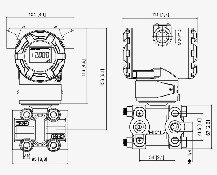Fuel differential pressure sensor dimension