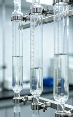 Glass feed tube liquid level detection