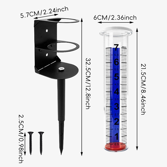 Graduated cylinder rain gauge size