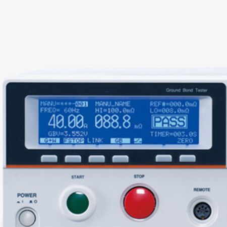 Ground bond tester screen detail