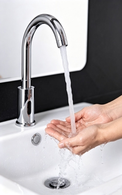 Hall effect angle sensor for induction faucet
