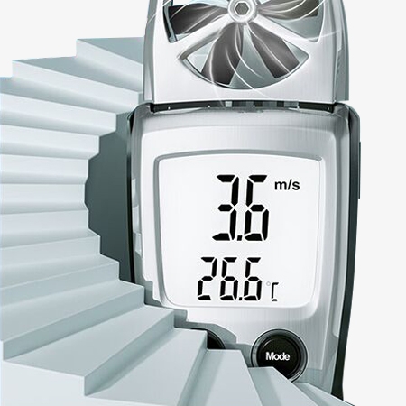 Handheld digital vane anemometer detail