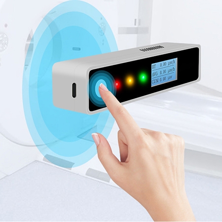 Handheld geiger counter detail