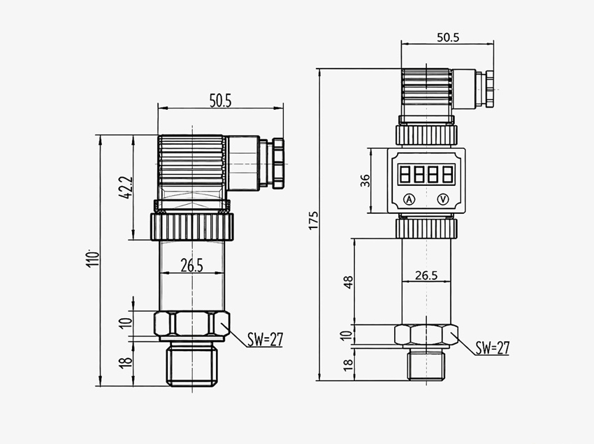 High accuracy pressure sensor dimension