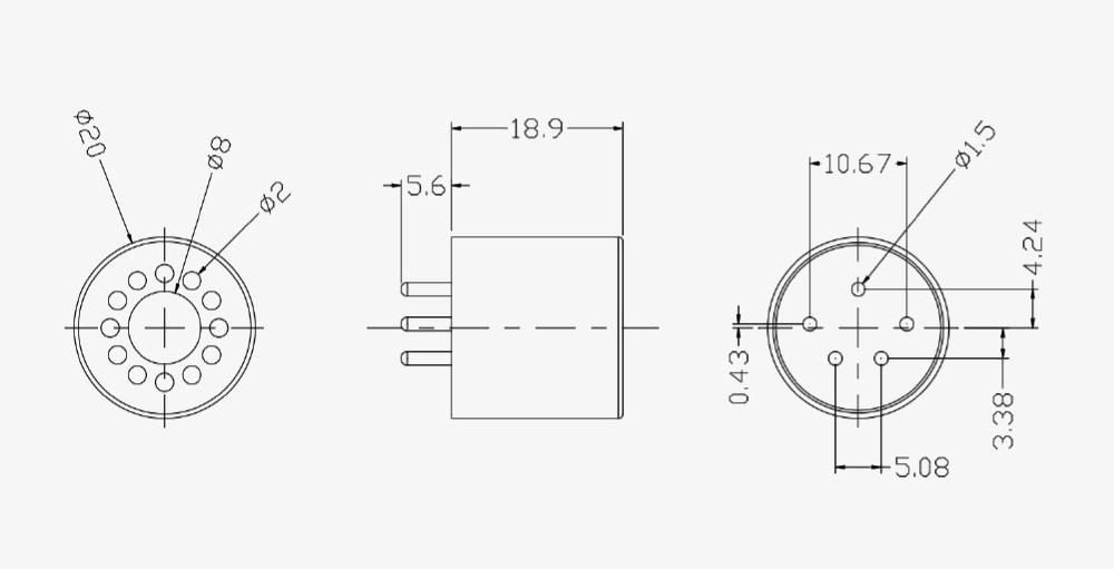 Infrared carbon dioxide sensor size