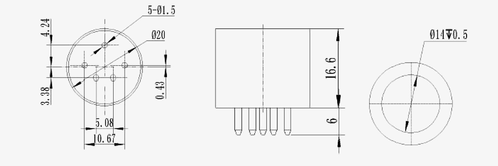 Infrared CO2 sensor dimension