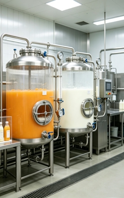 Juice milk storage tanks