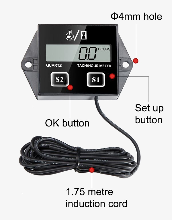 Motorcycle hour meter detail