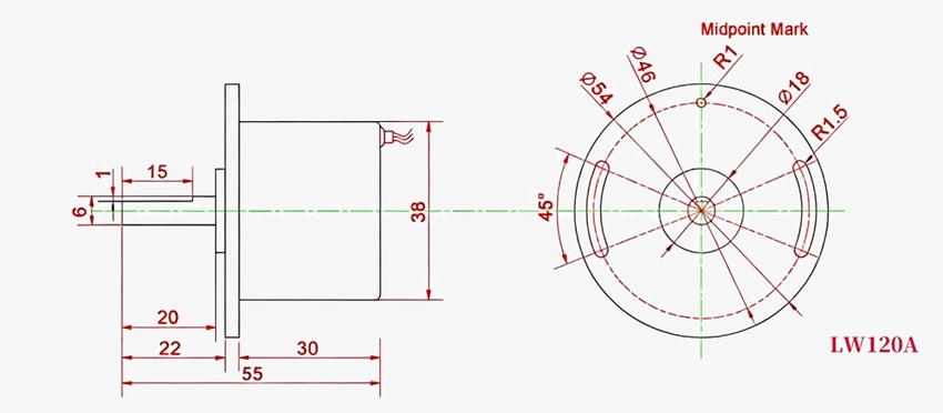 Non contact angle sensor dimension