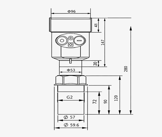 Non Contact Ultrasonic Level Switch Dimension