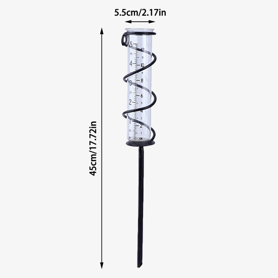Outdoor glass rain gauge size