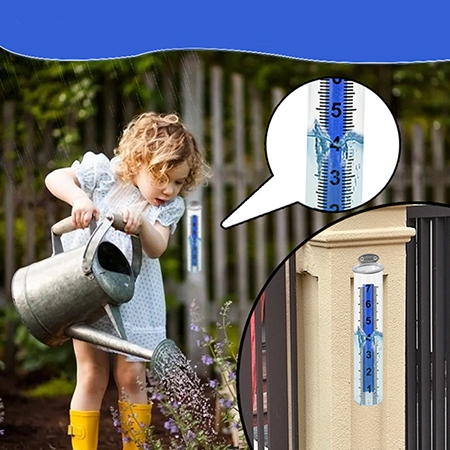 Outdoor rain gauge for fence detail