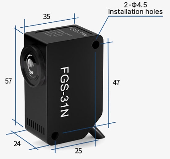 Photoelectric Color Sensor Overall Dimensions