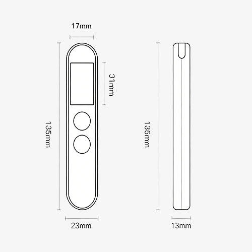 Portable GPS Detector Dimensions