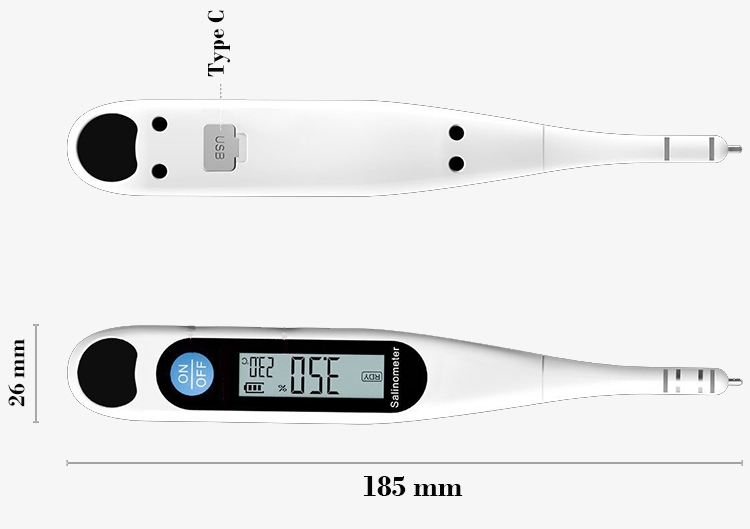 Portable salt meter size