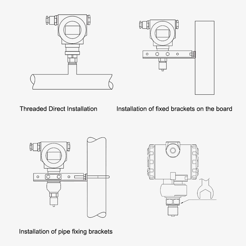 Pressure transducer with digital display installation