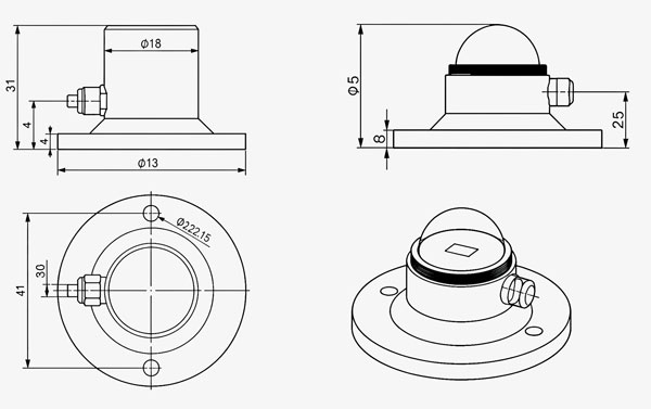 Pyranometer Solar Radiation Sensor Dimensions