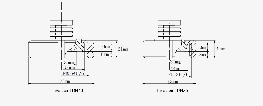 Sanitary pressure transducer live joint size