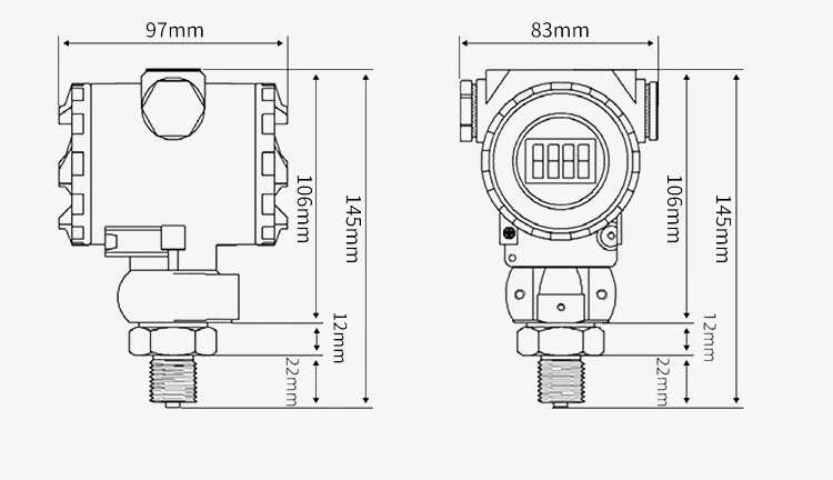 Smart pressure sensor dimension