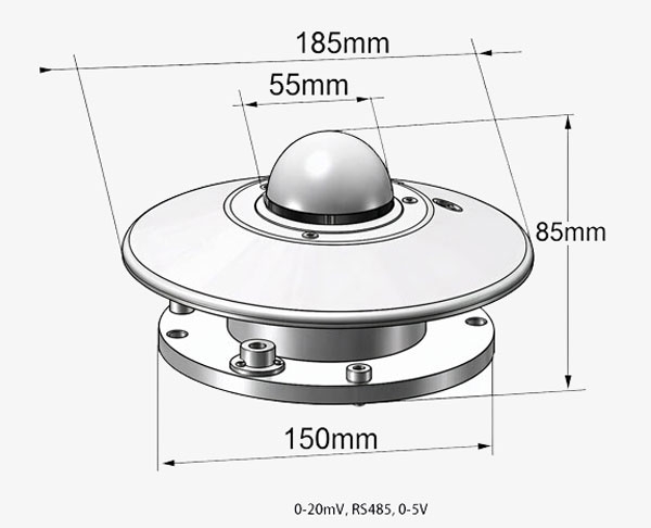 Solar Radiation Sensor Overall Dimensions