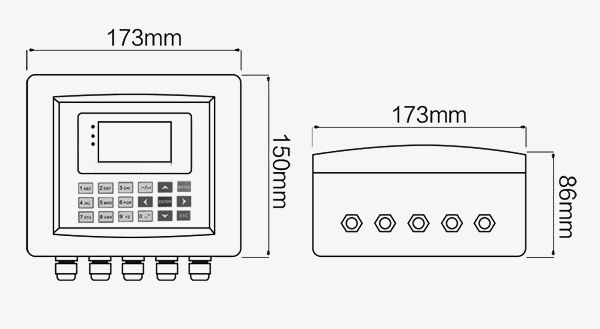 Split type ultrasonic level transmitter dimension