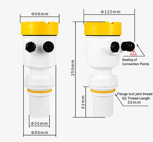 Ultrasonic water level sensor dimension