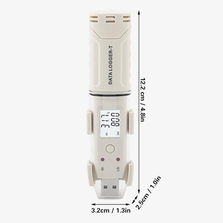 USB temperature humidity data logger size