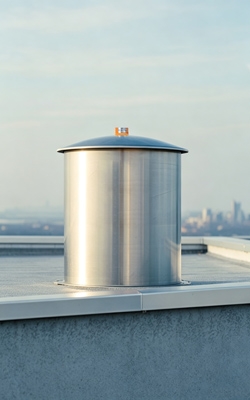 Vertical stainless steel storage tank