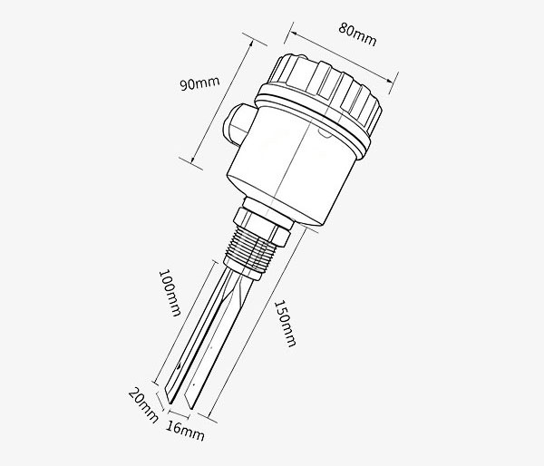 Vibrating Fork Level Switch Dimension