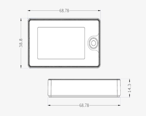 Waterproof LCD Battery Indicator Outline Dimensions