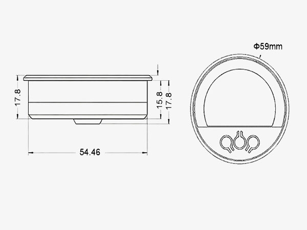 Waterproof Round DC Battery Meter Dimensions