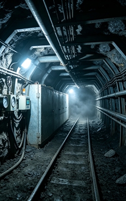 Wind differential pressure under coal mine