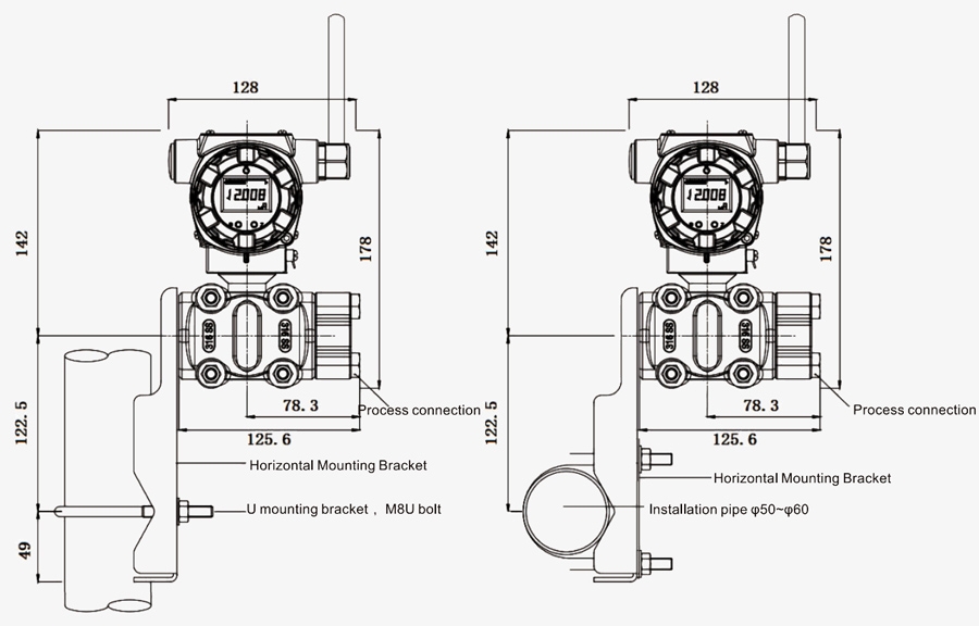 Wireless differential air pressure sensor installation