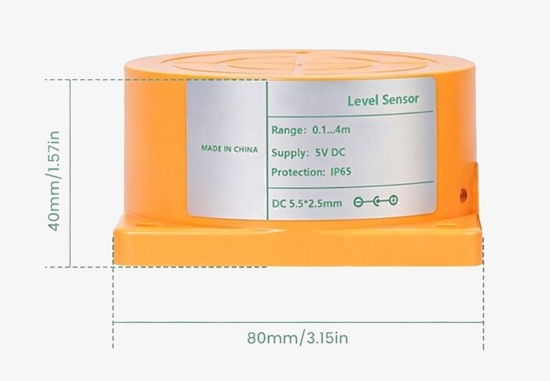 Wireless ultrasonic level sensor dimension