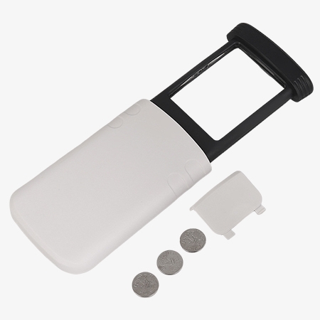 Pull-out pocket magnifying glass built-in batteries