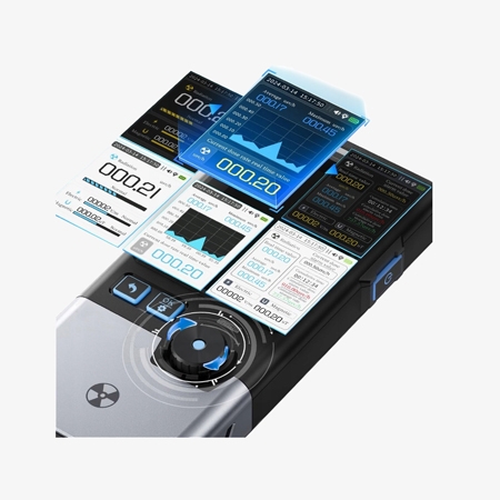 Radioactive radiation detector test data image