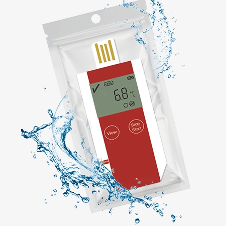 Refrigerator temperature data logger waterproof package view