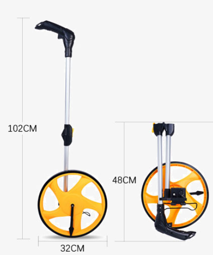 Road measuring wheel dimension