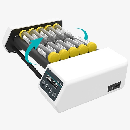 Roller mixer high-low axis silicone rollers