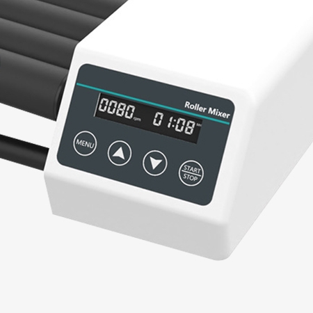 Roller mixer horizontal axis digital display